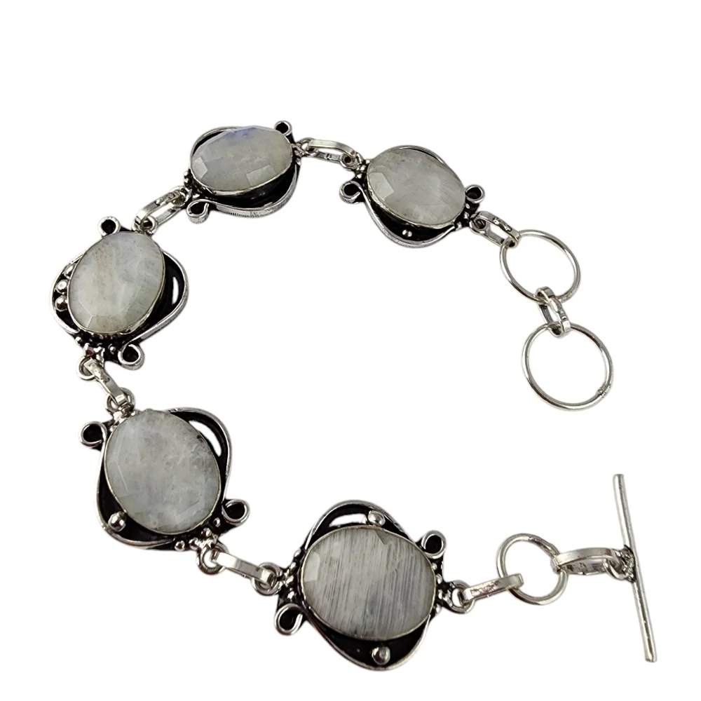 Artisan Silver Moonstone Link Bracelet